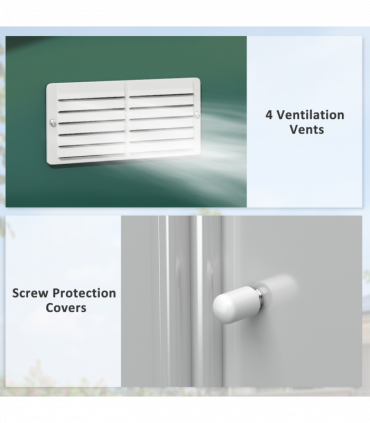 13ft x 11ft Outdoor Roofed Metal Storage Shed Foundation Vent & Doors Green