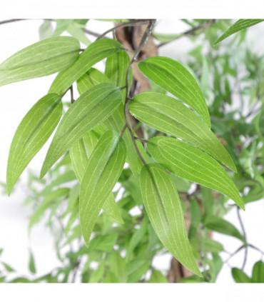 140cm Leaf Realistic Artificial Japanese Fruticosa Ficus Tree, Green Gold