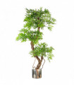 140cm Leaf Realistic Artificial Japanese Fruticosa Ficus Tree, Green Silver