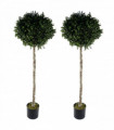 140cm Pair of Buxus Ball Artificial Tree UV Resistant Outdoor Topiary