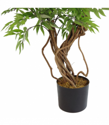 140cm Realistic Artificial Japanese Fruticosa Tree Ficus Tree Gold Metal Brushed Brass Planter