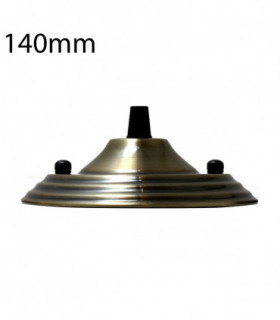 140mm Single Outlet Drop Metal Front Fitting Ceiling Rose~1452