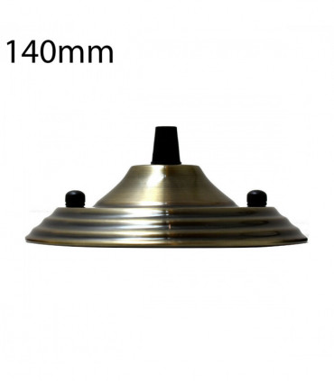 140mm Single Outlet Drop Metal Front Fitting Ceiling Rose~1452