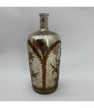 15" ANTIQUE SILVER GLASS DECORATIVE VASE