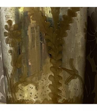 15" ANTIQUE SILVER GLASS DECORATIVE VASE