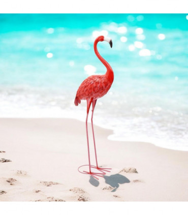 150CM PINK METAL FLAMINGO