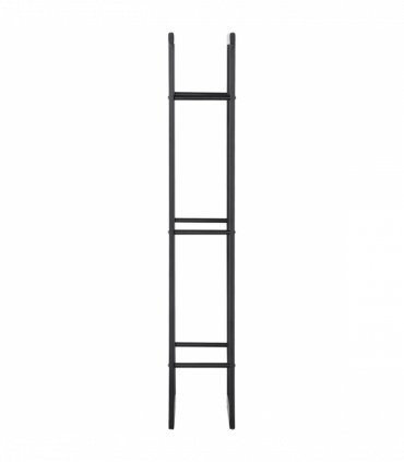 Metal Firewood Log Holder Rack Black 150H x 60W x 25Dcm 100kg Solid Base Stable