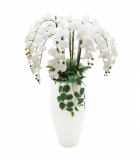 150cm White Orchid Potted Display Artificial
