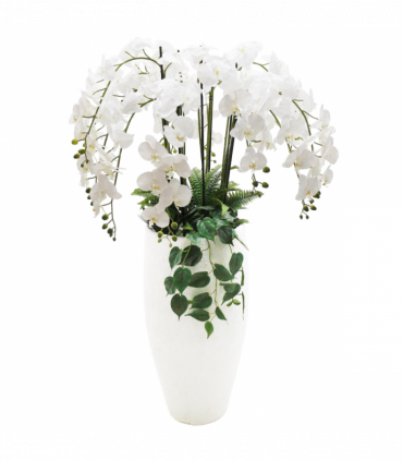 150cm White Orchid Potted Display Artificial