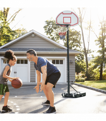 155-210cm Height Adjustable Basketball Stand Backboard Portable w/ Net HOMCOM
