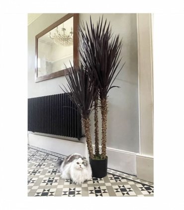 155cm Artificial Yukka Tree Plant Spiky UV Resistant Outdoor Tree Triple Dark Red and Brown