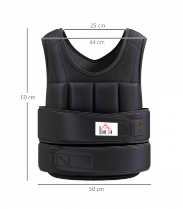 15KGS Adjustable Weight Vest Running Gym Training Weight Loss, Black HOMCOM