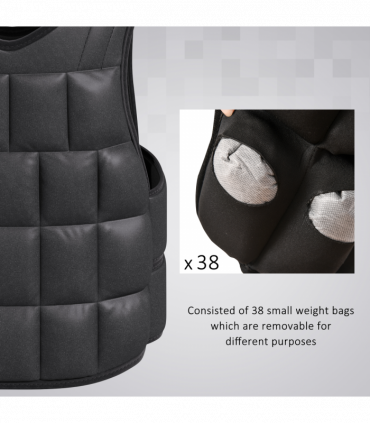15KGS Adjustable Weight Vest Running Gym Training Weight Loss, Black HOMCOM