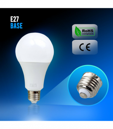 15W E27 Screw LED Light GLS bulbs, Energy Saving Edison  Cool White 6000K non dimmable lights