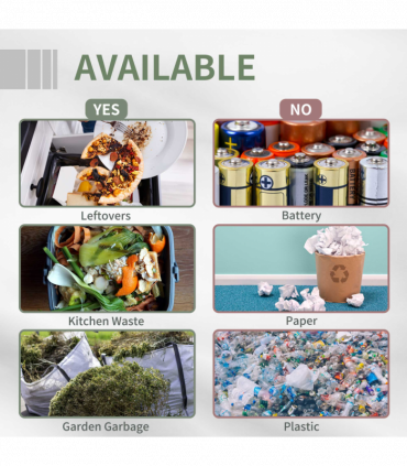 160L Outdoor Tumbling Compost Bin w/ Dual Chamber, Sliding Doors, Black