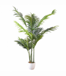 160cm Artificial Palm Tree with 15 Leaves in White Pot
