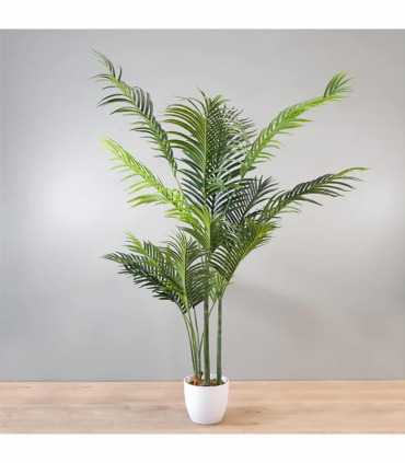 160cm Artificial Palm Tree with 15 Leaves in White Pot