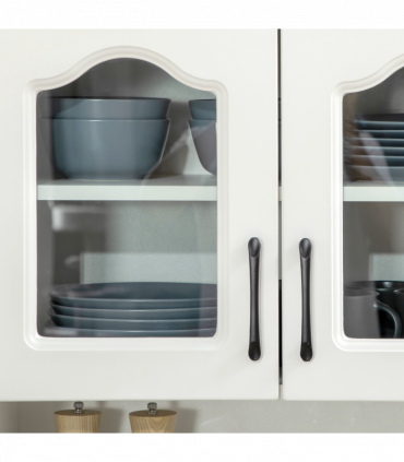 168cm Kitchen Cupboard Storage Cabinet w/ Shelves & Drawers,Open Counter White