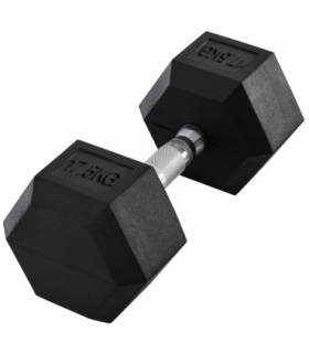 17.5KG Single Rubber Hex Dumbbell Portable Hand Weights Home Gym HOMCOM