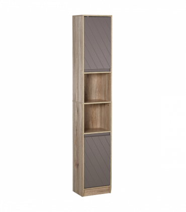 170cm Freestanding Storage Cabinet Slimline Unit w/ 2 Cupboards 2 Compartments