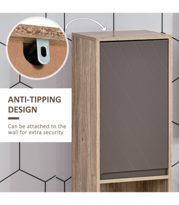 170cm Freestanding Storage Cabinet Slimline Unit w/ 2 Cupboards 2 Compartments