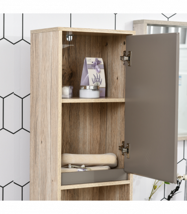 170cm Freestanding Storage Cabinet Slimline Unit w/ 2 Cupboards 2 Compartments