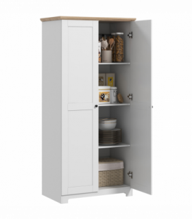 172cm Wooden Storage Cabinet Cupboard With 2 Doors 4 Shelves White