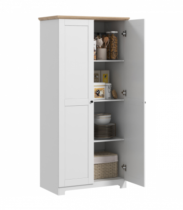 172cm Wooden Storage Cabinet Cupboard With 2 Doors 4 Shelves White