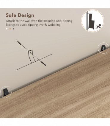 172cm Wooden Storage Cabinet Cupboard With 2 Doors 4 Shelves White