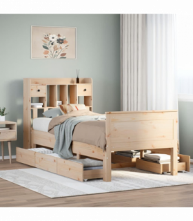 vidaXL Bookcase Bed without Mattress 90x200 cm Solid Wood Pine