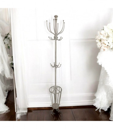 175CM CREAM METAL COAT STAND/ UMBRELLA HOL