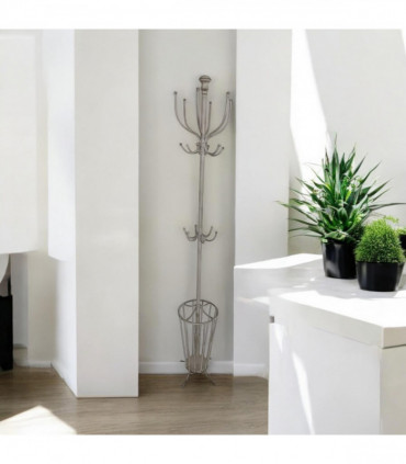 175CM CREAM METAL COAT STAND/ UMBRELLA HOL