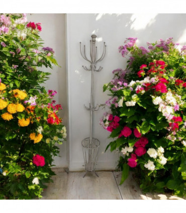 175CM CREAM METAL COAT STAND/ UMBRELLA HOL