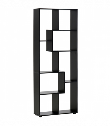 Bookcase 178cm 8-Shelf Black Melamine Surface Foot Pads Multipurpose 8-Grid