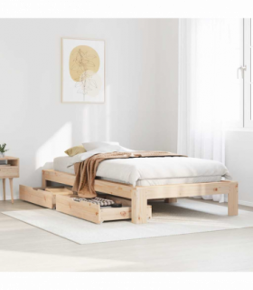 vidaXL Bed Frame without Mattress 75x190 cm Small Single Solid Wood Pine