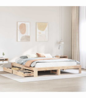 vidaXL Bed Frame without Mattress 200x200 cm Solid Wood Pine