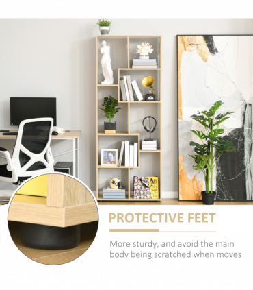 Bookcase 178cm 8-Shelf Beige Particleboard Melamine Surface 70cm x 24cm