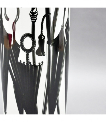 18" ROUND BLACK & WHITE UMBRELLA STAND