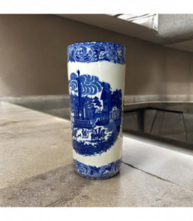 18" ROUND BLUE & WHITE UMBRELLA STAND