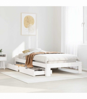 vidaXL Bed Frame without Mattress White 100x200 cm Solid Wood Pine