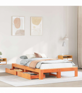 vidaXL Bed Frame without Mattress Wax Brown 120x200 cm Solid Wood Pine