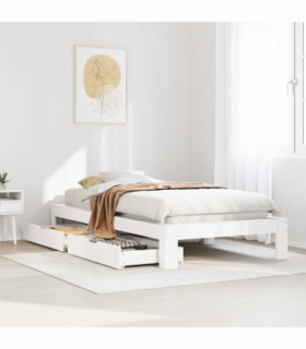 vidaXL Bed Frame without Mattress White 90x200 cm Solid Wood Pine