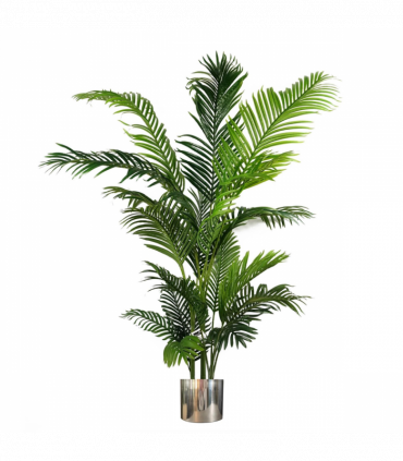 180cm Artificial Palm Tree Extra Large Silver Metal Planter