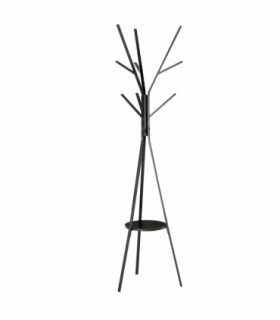 Coat Rack Metal Black 180cm Free Standing Shelf Holder Stand Display Clothes Hat