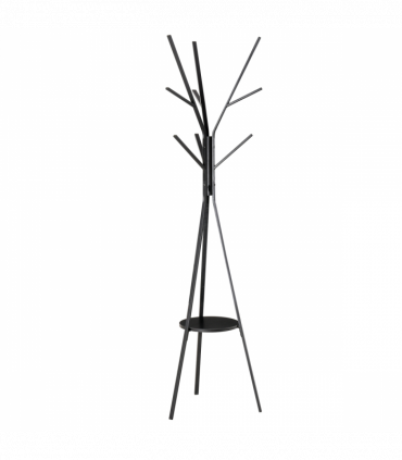 Coat Rack Metal Black 180cm Free Standing Shelf Holder Stand Display Clothes Hat