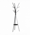 Coat Rack Metal Black 180cm Free Standing Shelf Holder Stand Display Clothes Hat