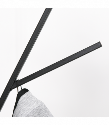 Coat Rack Metal Black 180cm Free Standing Shelf Holder Stand Display Clothes Hat