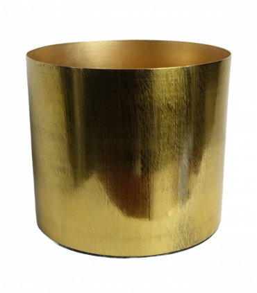 18cm Gold Etched Metal Planter by Leaf