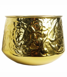 18cm Gold Swirl Metal Planter by Leaf
