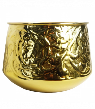 18cm Gold Swirl Metal Planter by Leaf
